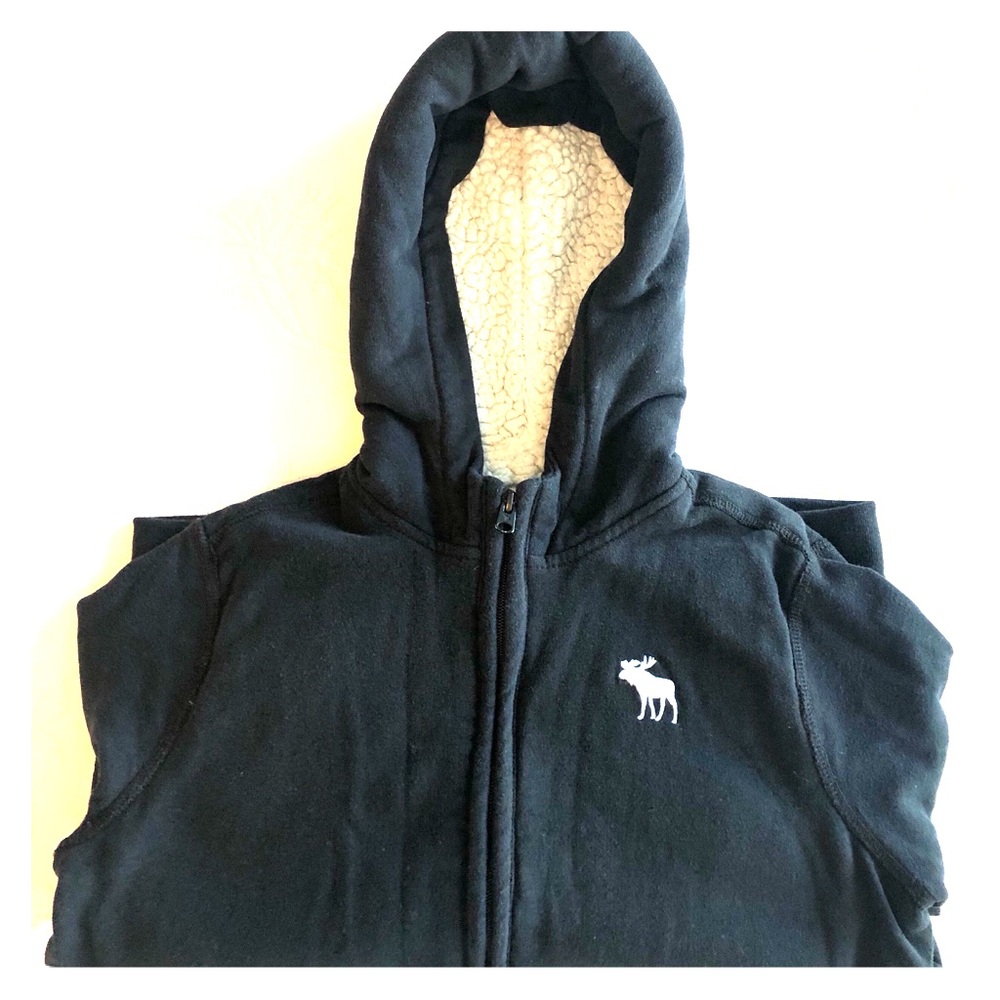 Abercrombie Kids Cozy Sherpa-Lined Black Jacket